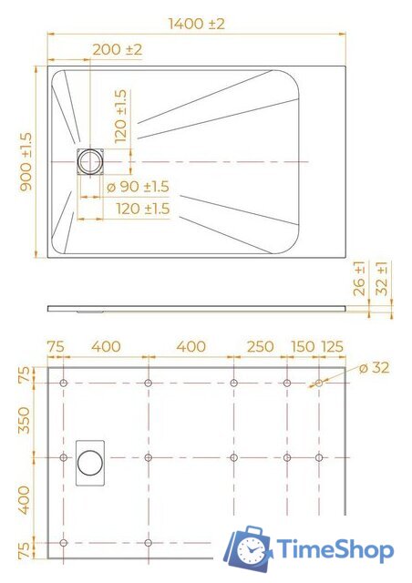 Душевой поддон RGW TSS-W 90x140 - Изображение №7 — Интернет-магазин Time-Shop