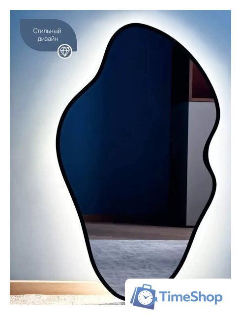 Зеркало с подсветкой  EMZE 45x77 LED.UV.NF.45.77.CHE.4K (черный с УФ-окантовкой и подсветкой) - Изображение №3 — Интернет-магазин Time-Shop