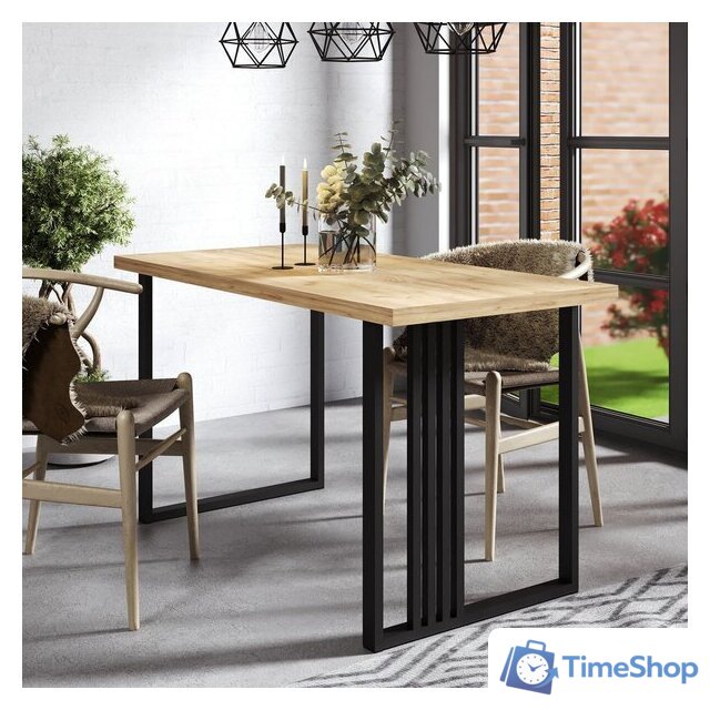 Кухонный стол Mio Tesoro Laim 36 120x66 (дуб крафт золотой/черный) - Изображение №3 — Интернет-магазин Time-Shop