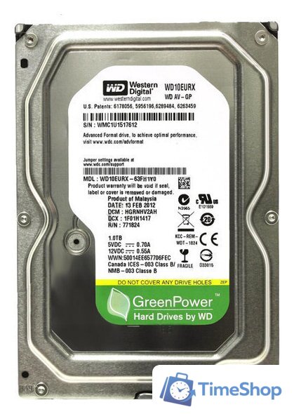 Жесткий диск WD AV-GP 1TB (WD10EURX) - Изображение №1 — Интернет-магазин Time-Shop