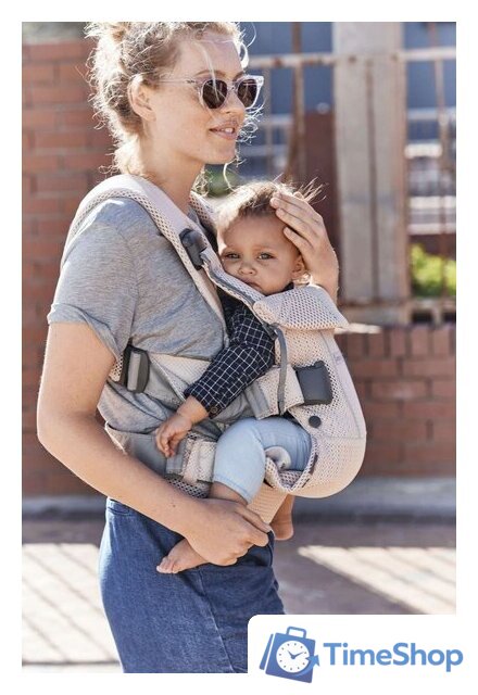 Рюкзак-переноска BabyBjorn One Air Mesh (жемчужно-розовый) - Изображение №6 — Интернет-магазин Time-Shop