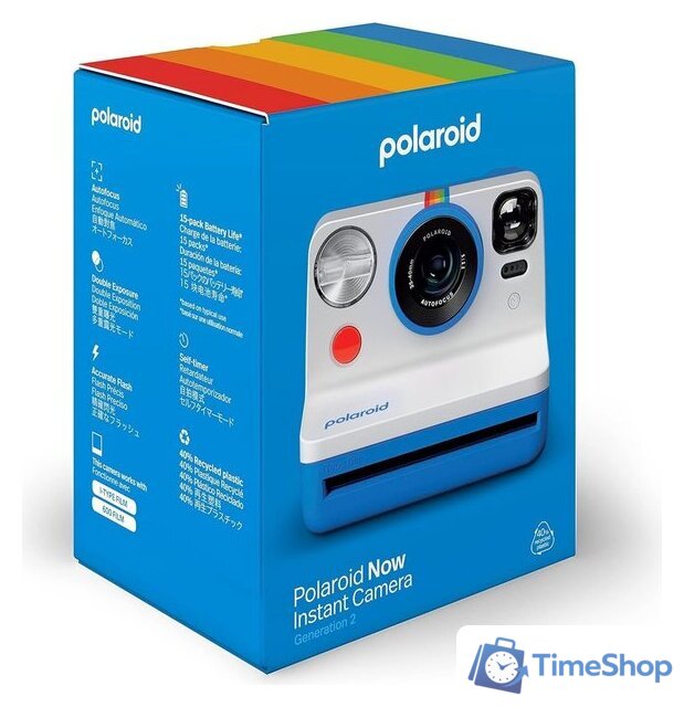 Фотоаппарат Polaroid Now Instant Camera Generation 2 (синий/белый) - Изображение №5 — Интернет-магазин Time-Shop