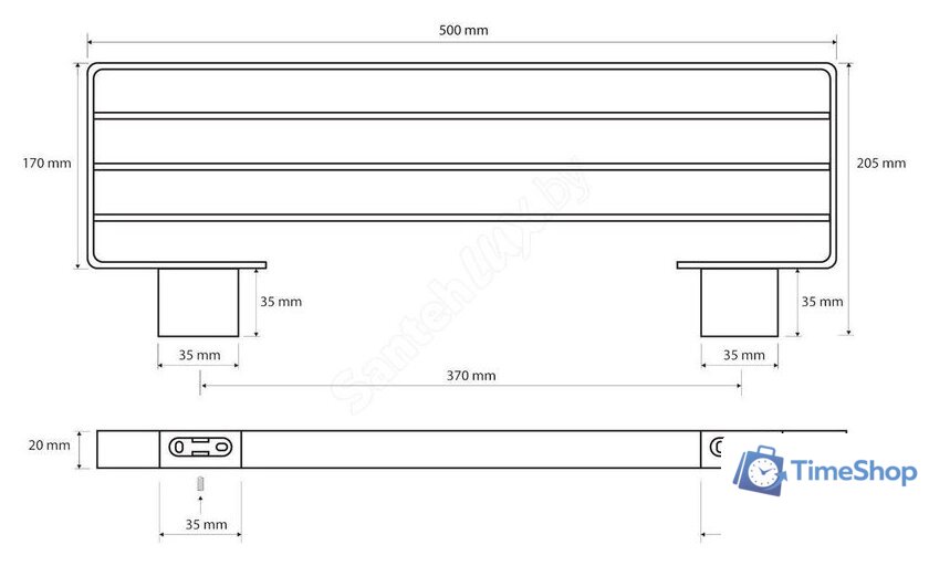 Полка для полотенца Bemeta 135002180 (черный) - Изображение №2 — Интернет-магазин Time-Shop