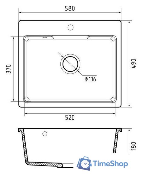 Кухонная мойка GranFest Urban GF-UR-658 (белый) - Изображение №6 — Интернет-магазин Time-Shop