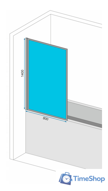Стеклянная шторка для ванны Rea Lagos Fix 80 - Изображение №3 — Интернет-магазин Time-Shop