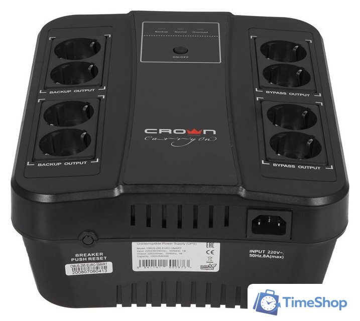 Источник бесперебойного питания CrownMicro CMUS-295 Euro Smart - Изображение №2 — Интернет-магазин Time-Shop