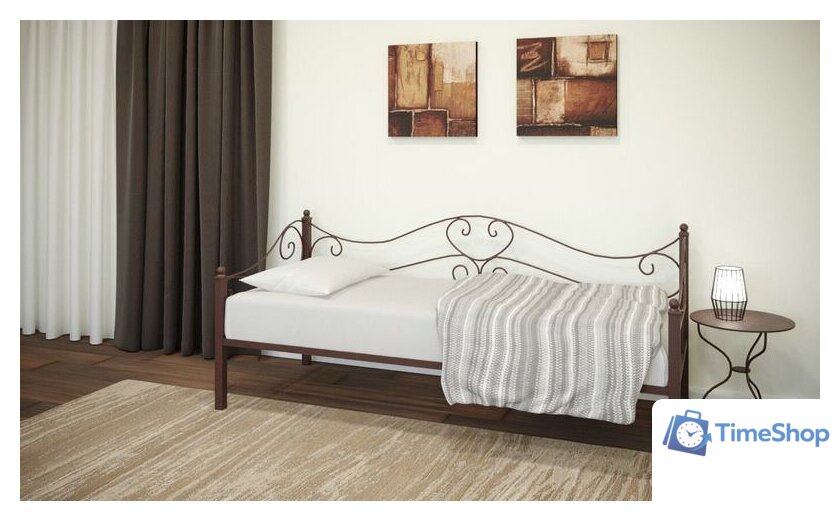 Кровать-тахта ИП Князев Валенсия 90x200 (коричневый) - Изображение №2 — Интернет-магазин Time-Shop