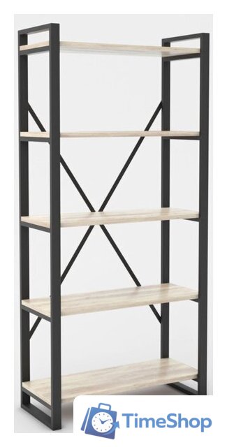 Стеллаж Hype Mebel Стандарт-2 80x200 (черный/древесина белая) - Изображение №1 — Интернет-магазин Time-Shop