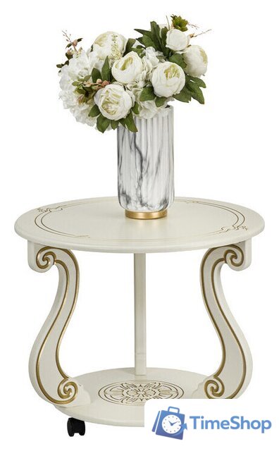 Журнальный столик Мебелик Грация М (слоновая кость/золото) - Изображение №1 — Интернет-магазин Time-Shop