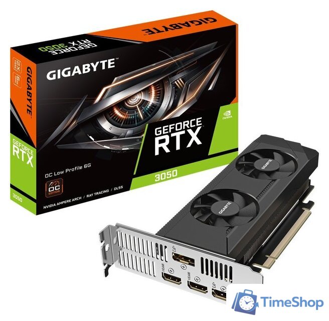Видеокарта Gigabyte GeForce RTX 3050 OC Low Profile 6G GV-N3050OC-6GL - Изображение №2 — Интернет-магазин Time-Shop