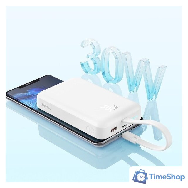 Внешний аккумулятор Baseus Magnetic Fast Charge Power Bank Type-C Edition 30W 10000mAh (белый) - Изображение №10 — Интернет-магазин Time-Shop