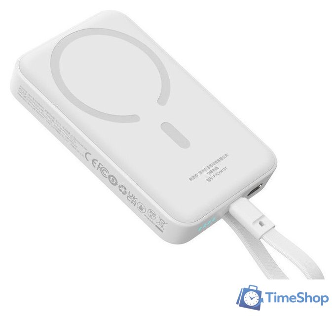 Внешний аккумулятор Baseus Magnetic Fast Charge Power Bank Type-C Edition 30W 10000mAh (белый) - Изображение №5 — Интернет-магазин Time-Shop