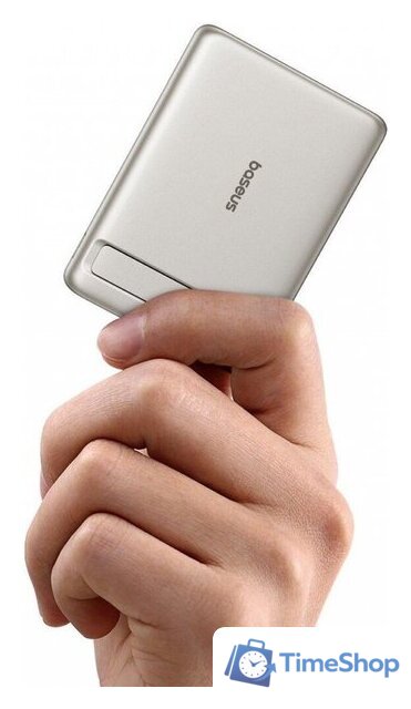 Внешний аккумулятор Baseus PicoGo AM31 Mini Magnetic Power Bank with Stand 20W 5000mAh (титановый) - Изображение №3 — Интернет-магазин Time-Shop