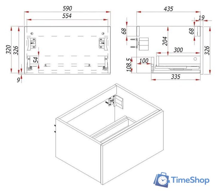  ЗОВ Тумба под умывальник Кито-2 60 2K60LA0MWMC-KP13W (аттик/белый матовый) - Изображение №9 — Интернет-магазин Time-Shop