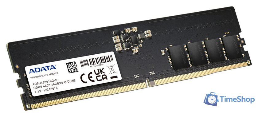 Оперативная память ADATA 16ГБ DDR5 4800 МГц AD5U480016G-S - Изображение №2 — Интернет-магазин Time-Shop