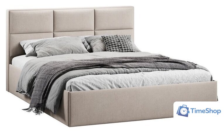 Кровать Трия Стелла Тип 1 160x200 (велюр Мокко светлый) - Изображение №1 — Интернет-магазин Time-Shop