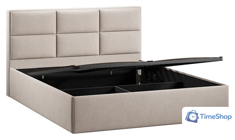 Кровать Трия Стелла Тип 1 160x200 (велюр Мокко светлый) - Изображение №2 — Интернет-магазин Time-Shop