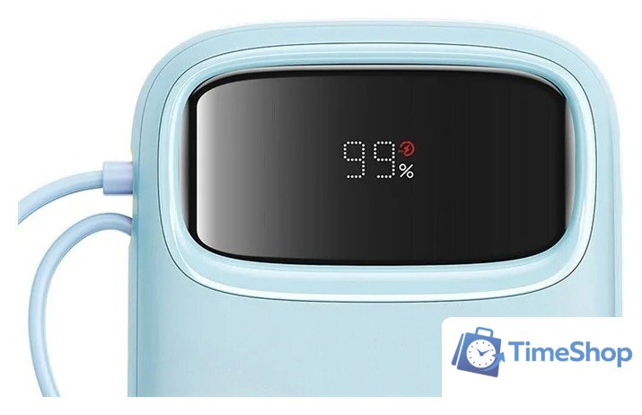 Внешний аккумулятор Baseus Qpow2 Dual-Cable Digital Display Fast Charge Power Bank 22.5W 10000mAh (голубой) - Изображение №4 — Интернет-магазин Time-Shop
