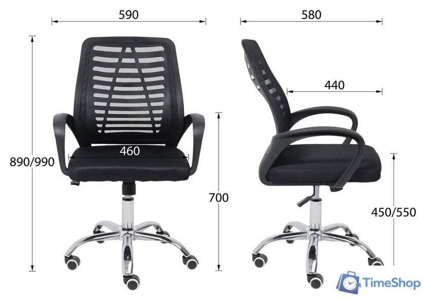 Офисное кресло AksHome Consul PL (ткань/сетка, черный) - Изображение №17 — Интернет-магазин Time-Shop