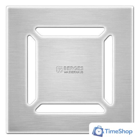 Трап/канал Berges Wasserhaus Platz Norma 150x150 090059 (матовый хром) - Изображение №4 — Интернет-магазин Time-Shop