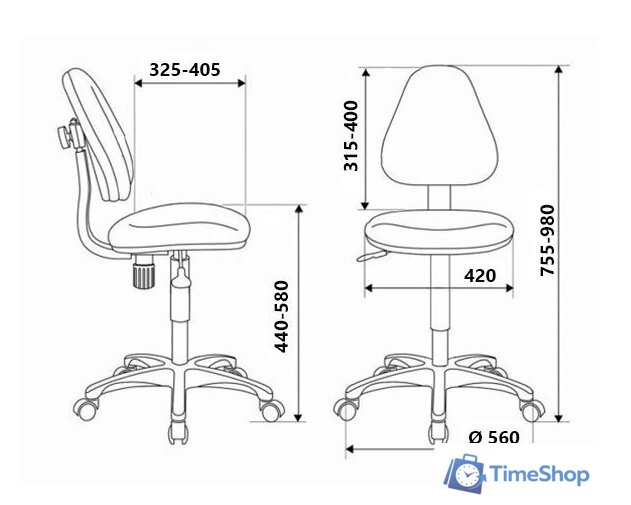 Компьютерное кресло Бюрократ KD-4/STICK-BLUE (голубой) - Изображение №5 — Интернет-магазин Time-Shop