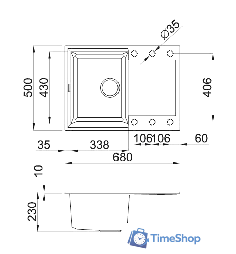 Кухонная мойка Elleci Easy 135 Full Black 40 - Изображение №2 — Интернет-магазин Time-Shop