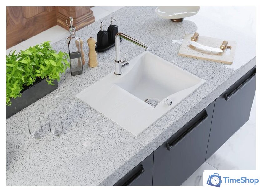 Кухонная мойка Kernau KGS O 4565 1B1D Pure White - Изображение №5 — Интернет-магазин Time-Shop
