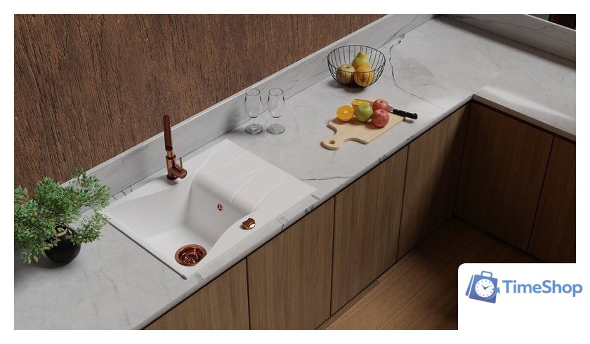 Кухонная мойка Kernau KGS O 4565 1B1D Pure White - Изображение №2 — Интернет-магазин Time-Shop