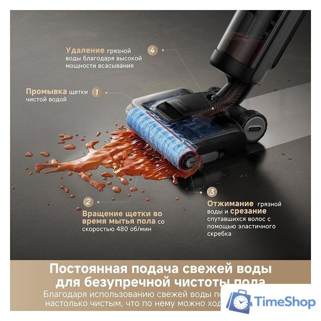 Пылесос Dreame H12 Dual FlexReach Wet and Dry Vacuum HHV31A (евровилка, черный) - Изображение №13 — Интернет-магазин Time-Shop