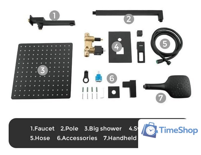 Душевая система  Gappo G7117-6 - Изображение №10 — Интернет-магазин Time-Shop
