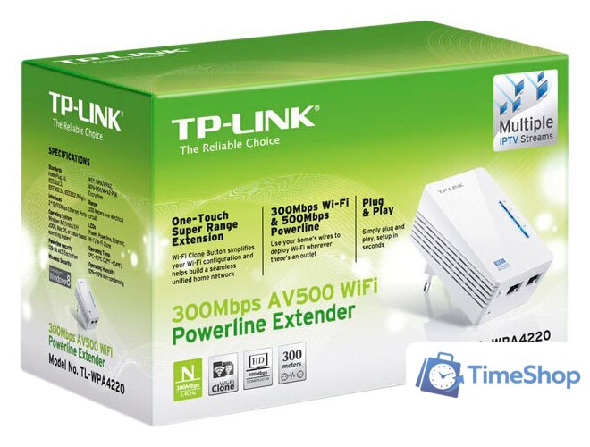 Powerline-адаптер TP-Link TL-WPA4220 - Изображение №6 — Интернет-магазин Time-Shop
