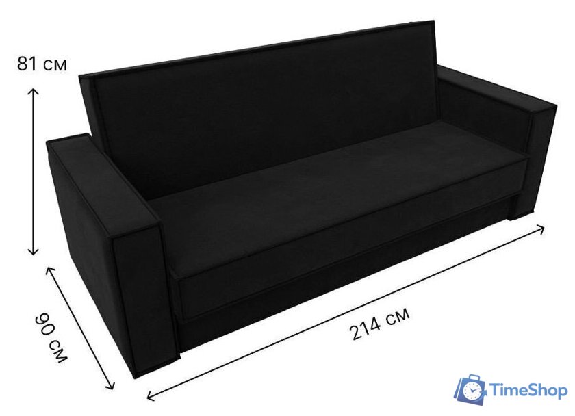 Диван Лига диванов Куба книжка 122051 (микровельвет черный) - Изображение №8 — Интернет-магазин Time-Shop