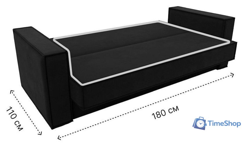 Диван Лига диванов Куба книжка 122051 (микровельвет черный) - Изображение №9 — Интернет-магазин Time-Shop