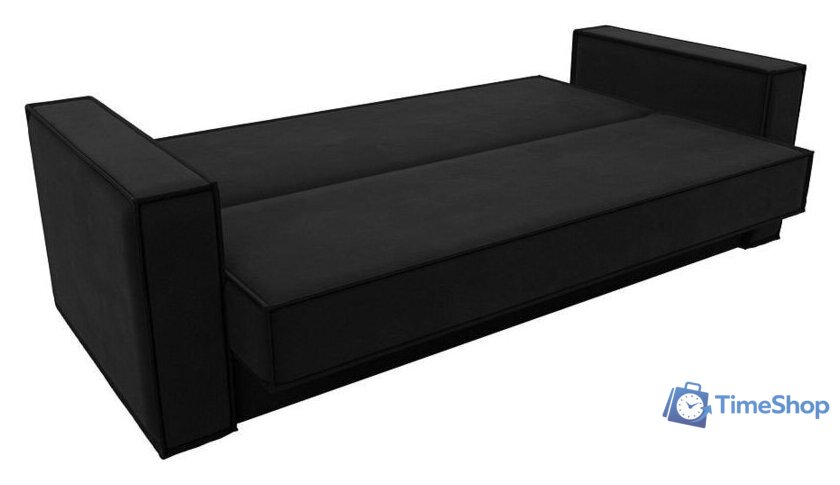 Диван Лига диванов Куба книжка 122051 (микровельвет черный) - Изображение №5 — Интернет-магазин Time-Shop