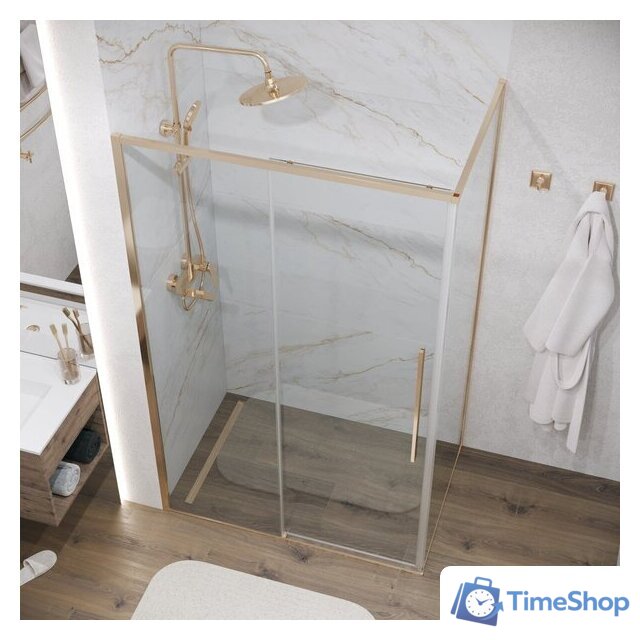 Душевой уголок Grossman Galaxy 100x90x195 120.K33.01.1090.32.00 (золото сатин/прозрачное стекло) - Изображение №9 — Интернет-магазин Time-Shop
