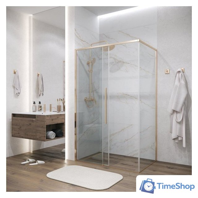Душевой уголок Grossman Galaxy 100x90x195 120.K33.01.1090.32.00 (золото сатин/прозрачное стекло) - Изображение №8 — Интернет-магазин Time-Shop