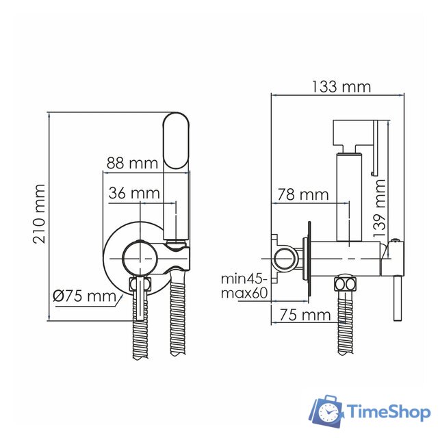 Гигиенический душ Wasserkraft A70138 - Изображение №2 — Интернет-магазин Time-Shop
