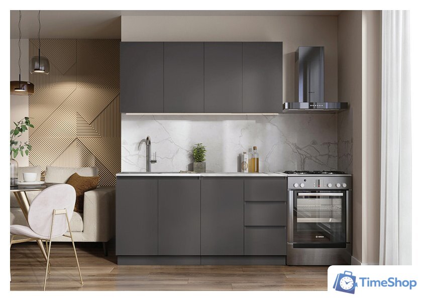 Готовая кухня Артём-Мебель Мэри СН-114 ДСП 1.6м (серый графит) - Изображение №3 — Интернет-магазин Time-Shop