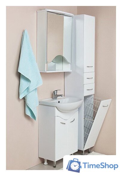  Onika Тумба Лада 50.11 с умывальником Ладога-50 (белый) - Изображение №2 — Интернет-магазин Time-Shop