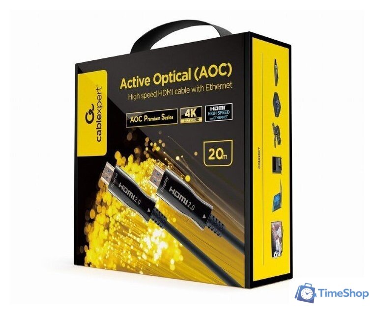 Кабель Cablexpert CCBP-HDMI-AOC-20M-02 HDMI -HDMI (20 м, черный) - Изображение №2 — Интернет-магазин Time-Shop