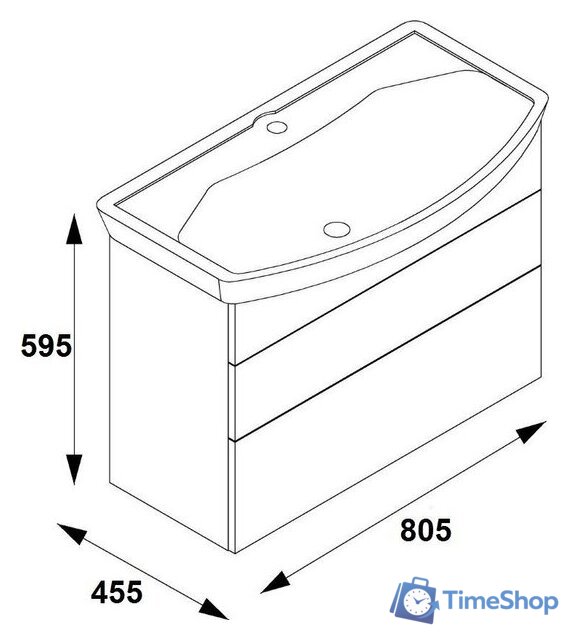  Акватон Тумба под умывальник Адель 80 1A193801AF010 - Изображение №6 — Интернет-магазин Time-Shop