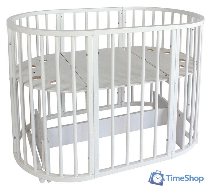 Кроватка-трансформер Indigo Simple 7 в 1 Поперечный маятник (белый) - Изображение №1 — Интернет-магазин Time-Shop