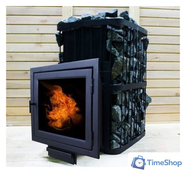 Банная печь ComfortProm Чугун 20м3 закрытая каменка, панорама - Изображение №6 — Интернет-магазин Time-Shop