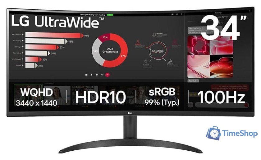 Монитор LG UltraWide 34WR50QK-B - Изображение №1 — Интернет-магазин Time-Shop