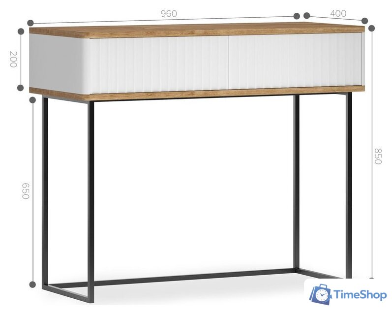 Консольный стол Shtabe Royal 5011 эко (белый/дуб кантри золотой/черный) - Изображение №11 — Интернет-магазин Time-Shop