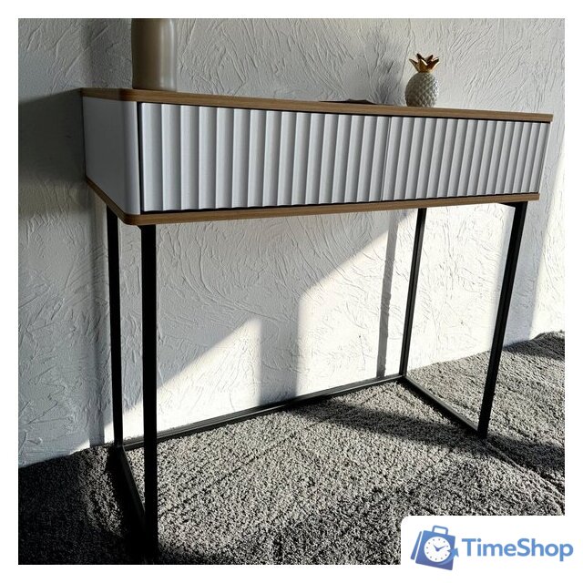 Консольный стол Shtabe Royal 5011 эко (белый/дуб кантри золотой/черный) - Изображение №6 — Интернет-магазин Time-Shop