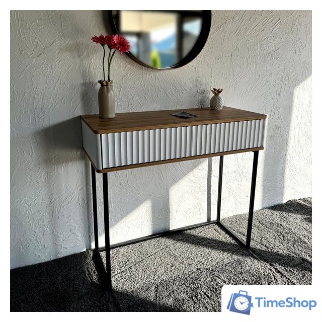 Консольный стол Shtabe Royal 5011 эко (белый/дуб кантри золотой/черный) - Изображение №1 — Интернет-магазин Time-Shop