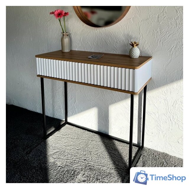 Консольный стол Shtabe Royal 5011 эко (белый/дуб кантри золотой/черный) - Изображение №2 — Интернет-магазин Time-Shop