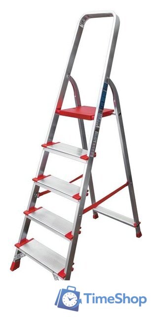 Лестница-стремянка Новая высота NV 511 алюминиевая индустриальная 5 ступеней (5110105) - Изображение №1 — Интернет-магазин Time-Shop