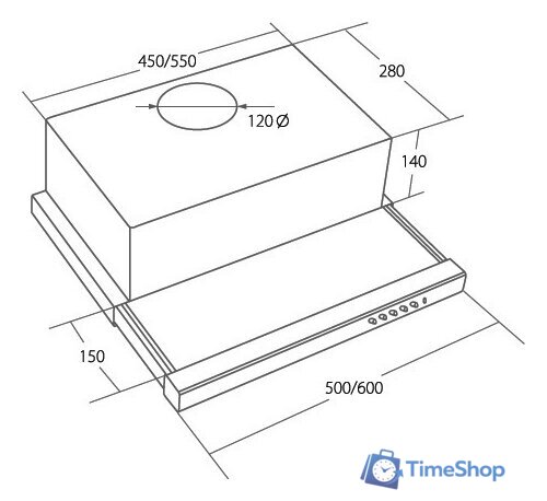 Кухонная вытяжка Akpo Light 60 WK-7 (нержавеющая сталь) - Изображение №2 — Интернет-магазин Time-Shop